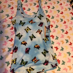 NWT blue butterfly tank top